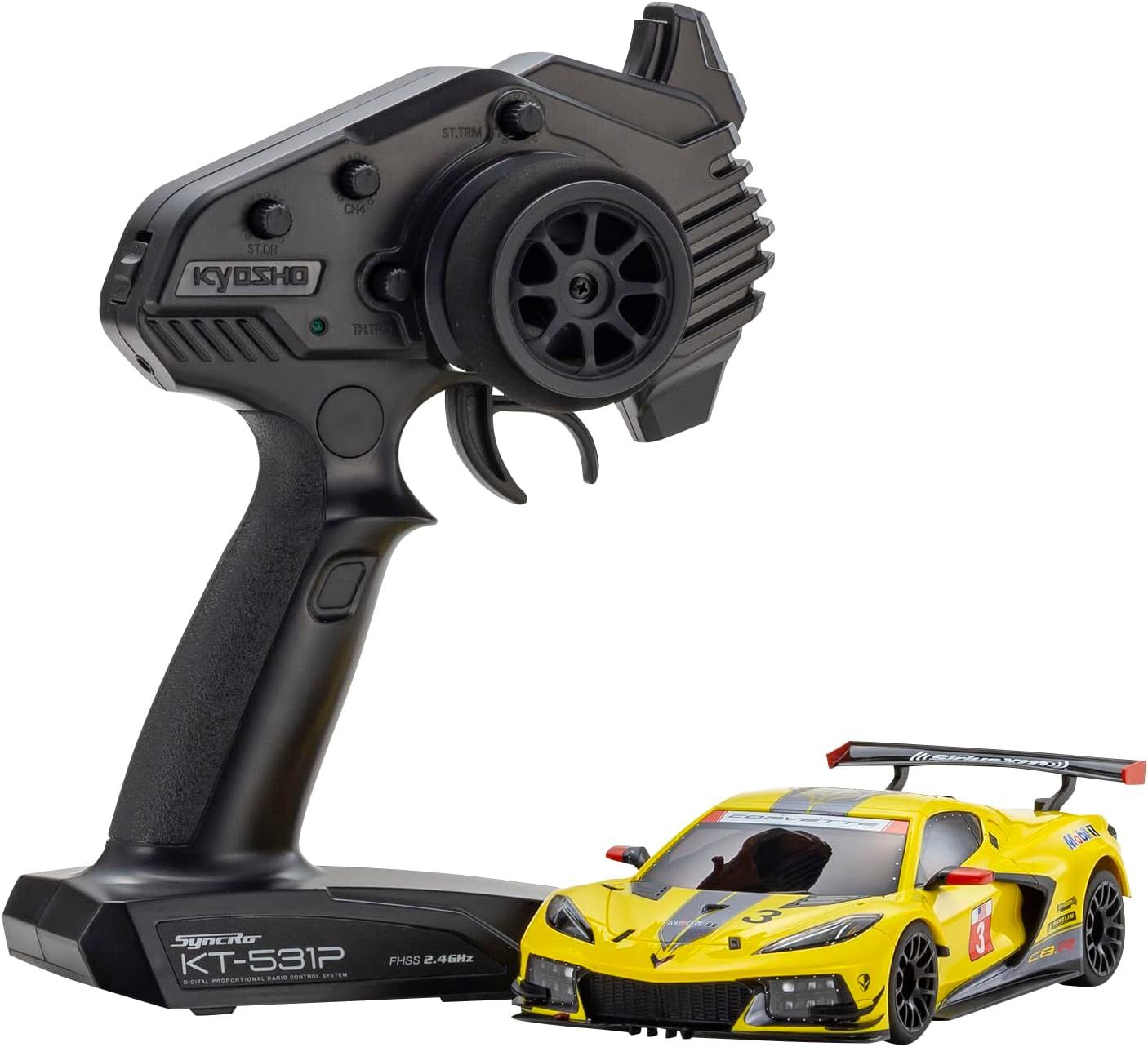 Kyosho 32342Y MR03RWD Chevrolet Corvette C8.R Yellow - BanzaiHobby