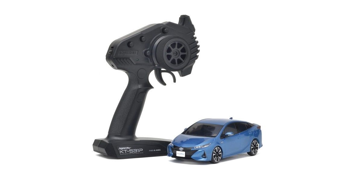 Kyosho 32423BL MINI-Z FWD Toyota PRIUS PHV Spirited Aqua Metallic - BanzaiHobby