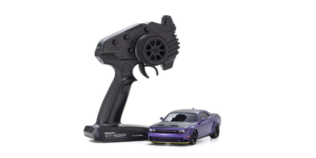 Kyosho 32621PU MINI-Z AWD DODGE CHALLENGER SRT HELLCAT REDEYE Plum Crazy - BanzaiHobby