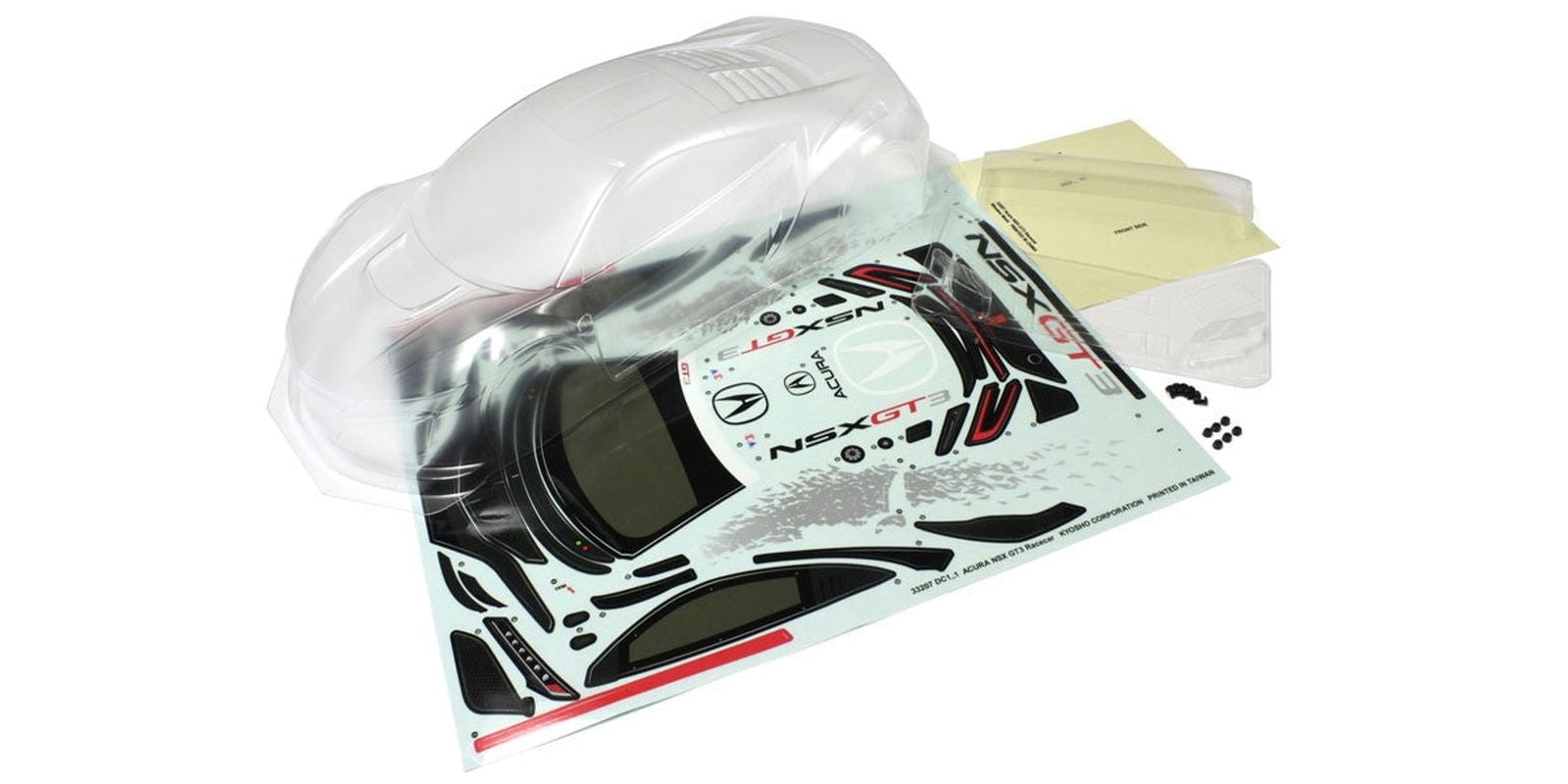 Kyosho 39213 Acura NSX Non Decoration Body Set (Pure Ten) - BanzaiHobby