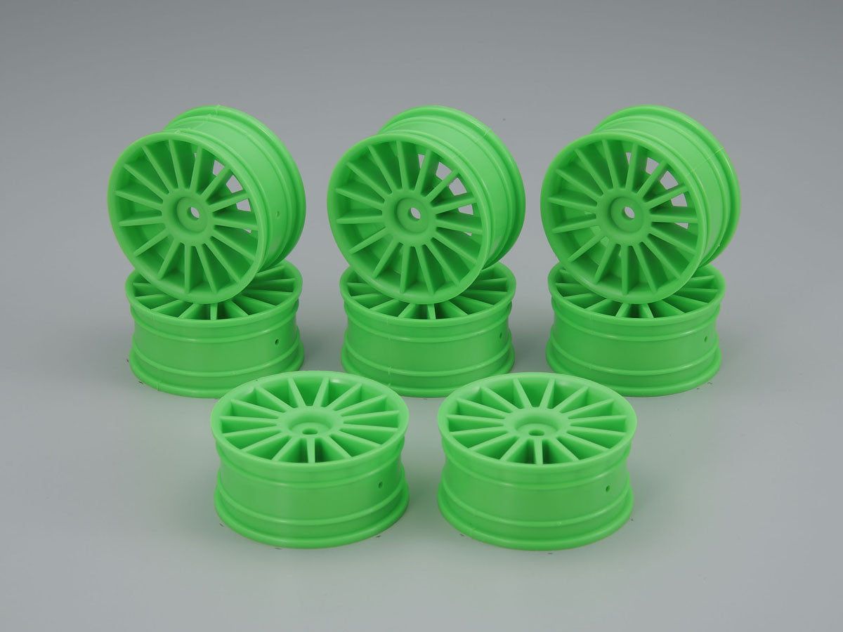 Kyosho 92012-8KG Aero 24 Wheel (15-Spoke) Fluorescence Green - BanzaiHobby