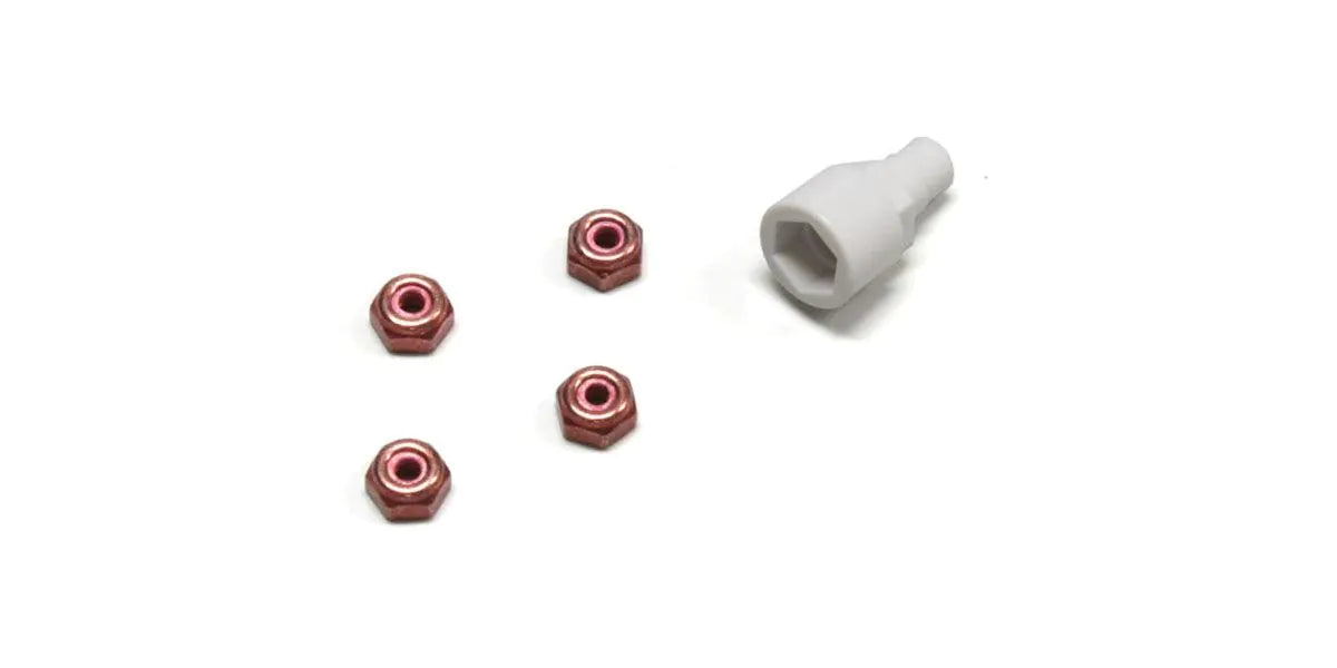Kyosho MZW013R Locking Wheel Nuts Red - BanzaiHobby