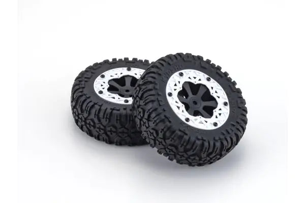 Kyosho EZTH003WH Tire&Wheel Set (White/AXXE) - BanzaiHobby