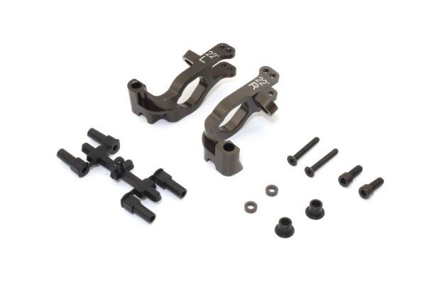 Kyosho IFW629 Aluminum Front Hub Carrier Set(L,R/22゚/Gunmetallic/MP10) - BanzaiHobby