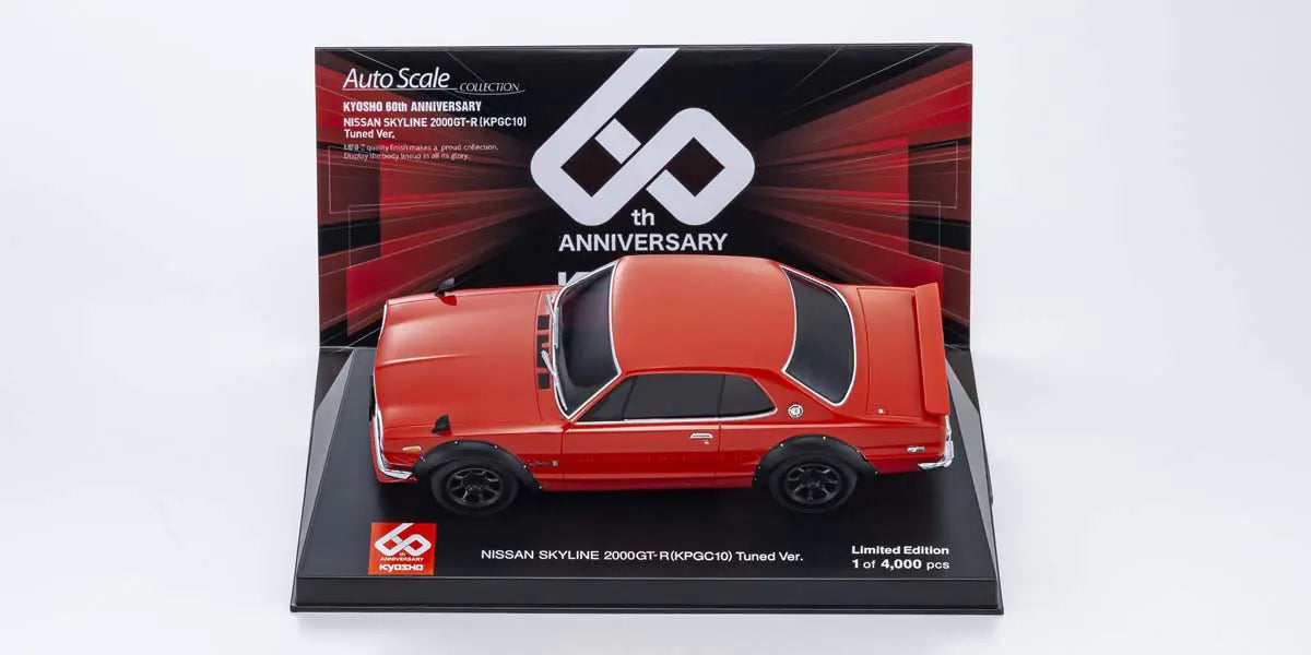 Kyosho MZP466R60 ASC MA-020 NISSAN SKYLINE 2000GT-R (KPGC10) Tuned Ver. Red 60th Anniversary - BanzaiHobby