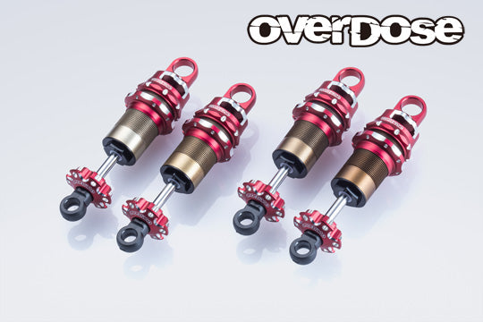 OVERDOSE OD3901  High Grade Shock Set Spec.4 RED (Adjustable, 4pcs) - BanzaiHobby