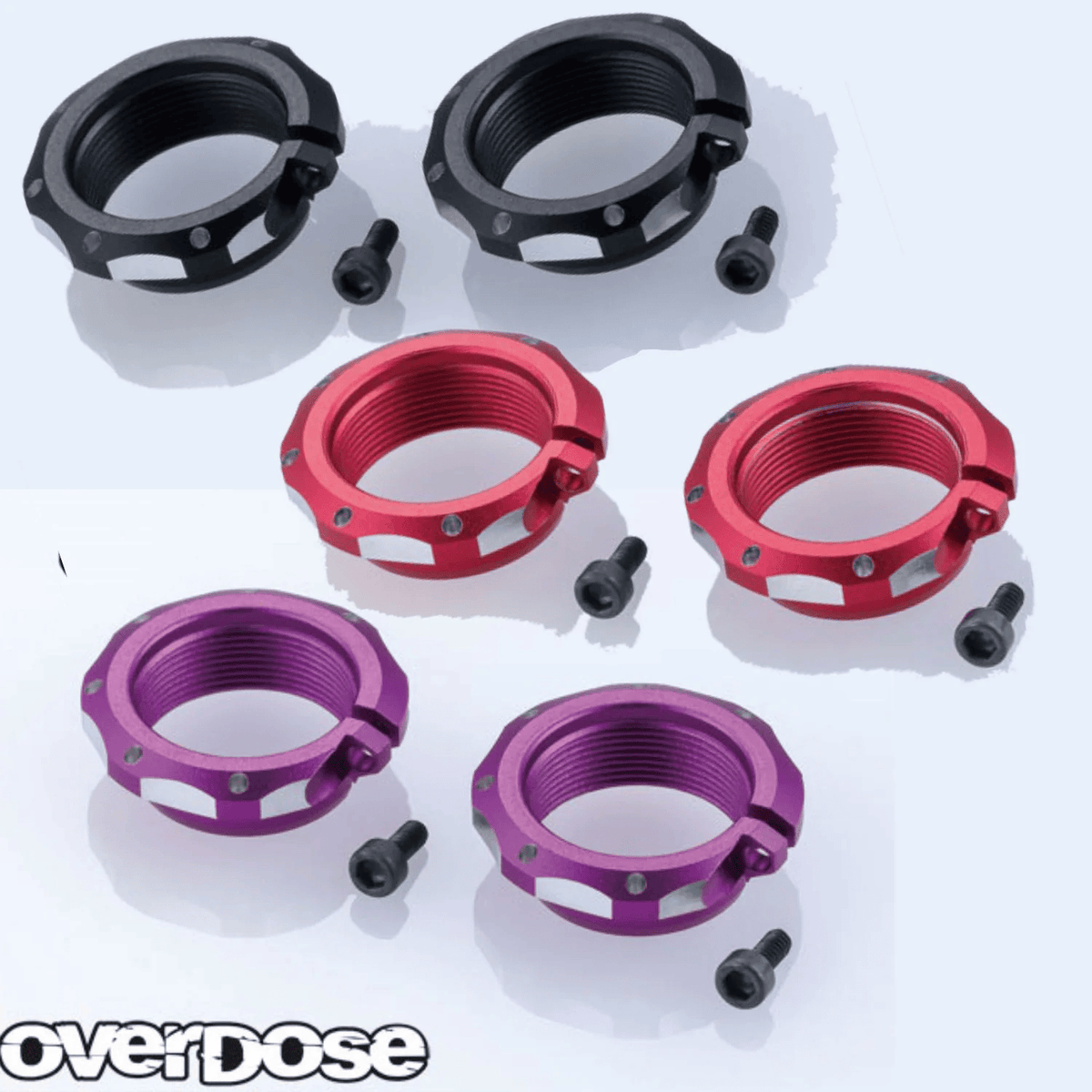 (PO DEC 2026) OVERDOSE OD4115 Aluminum Shock Adjusting Nuts (For HG Shock Spec.4 / Black / 2pcs)