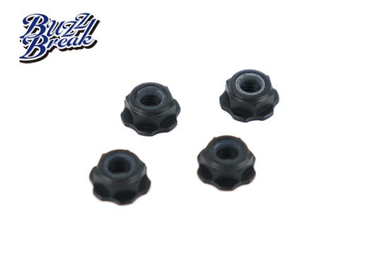 (PO FEB 2026) OVERDOSE BB-LN-006 BuzzBreak BB LOCK NUT (Low-Height Nylon Type/Black/4pcs)