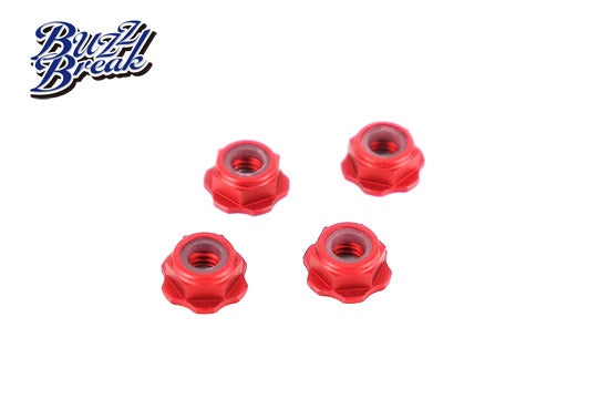 (PO FEB 2026) OVERDOSE BB-LN-007 BuzzBreak BB LOCK NUT (Low-Height Nylon Type/Red/4pcs)