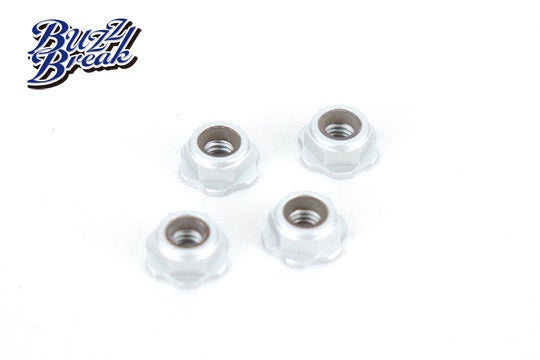 (PO FEB 2026) OVERDOSE BB-LN-009 BuzzBreak BB LOCK NUT (Low-Height Nylon Type/Silver/4pcs)