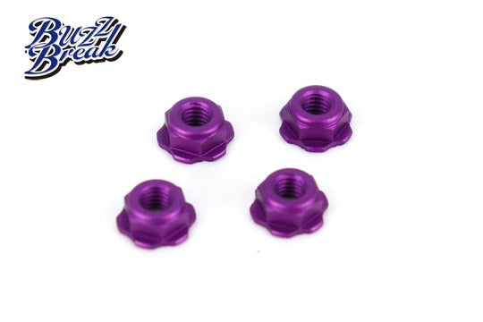 (PO FEB 2026) OVERDOSE BB-LN-013 BuzzBreak BB LOCK NUT (Low Height Serrated Type/Purple/4pcs)