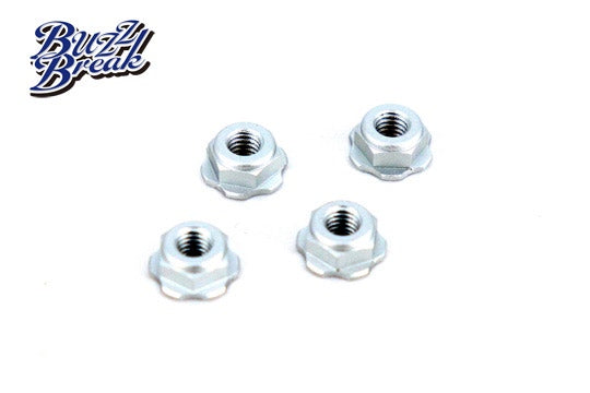 (PO FEB 2026) OVERDOSE BB-LN-014 BuzzBreak BB LOCK NUT (Low Height Serrated Type/Silver/4pcs)
