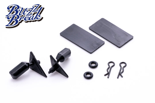 OVERDOSE BB-RP-002 Door Mirror Type-A & Number Plate Set (4pc) - BanzaiHobby