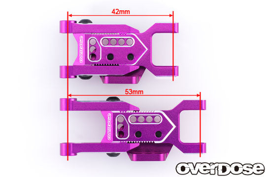 OVERDOSE OD2855 Adjutable Aluminium Rear Sus Arm Type 3 (Purple) - BanzaiHobby