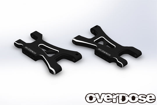 OVERDOSE OD3846 ES Aluminum Rear Suspension Arm Type-2 (For OD / Black) - BanzaiHobby