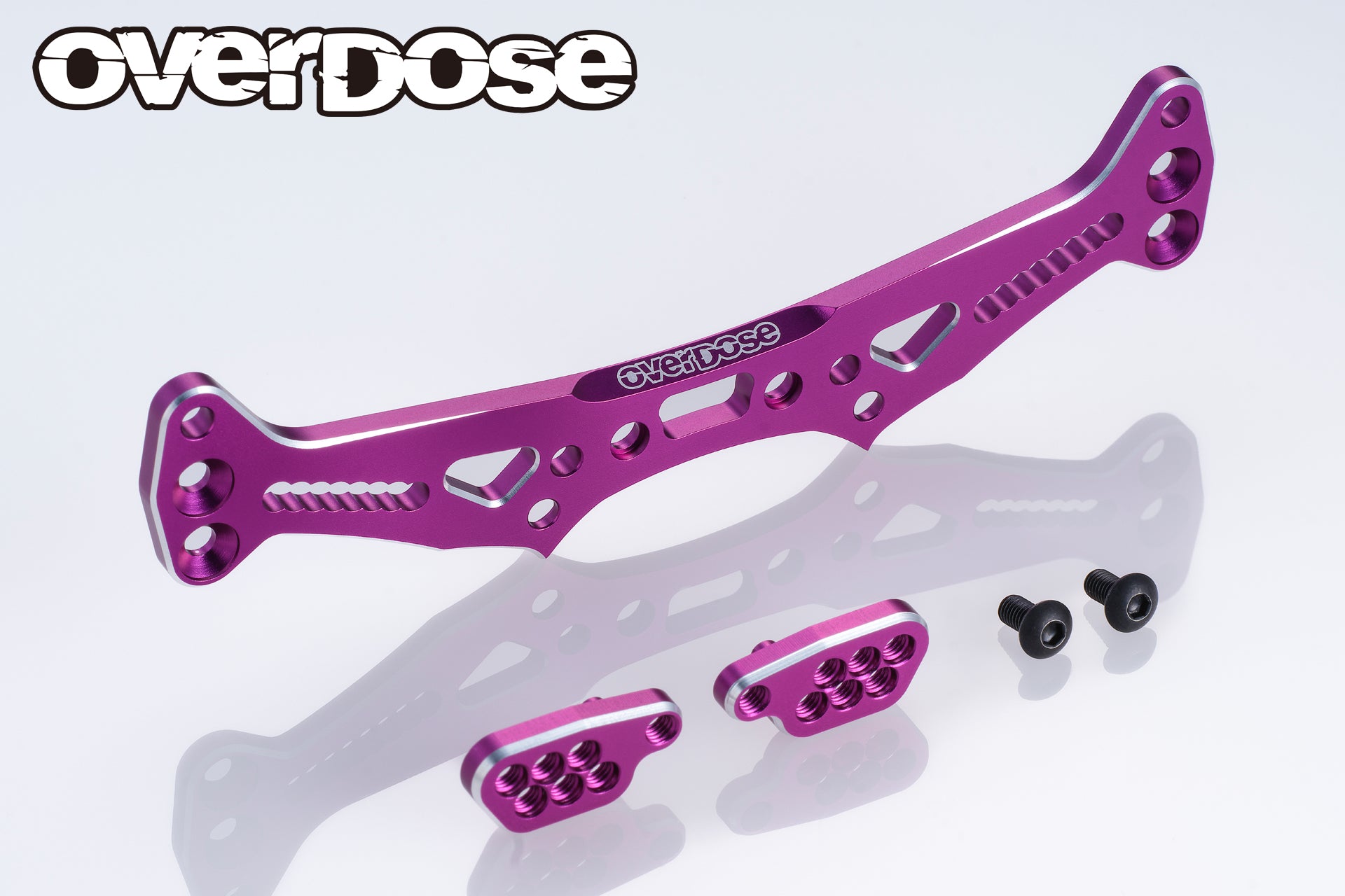 OVERDOSE OD3854 ES Aluminum Rear Shock Tower (For GALM / Purple) - BanzaiHobby