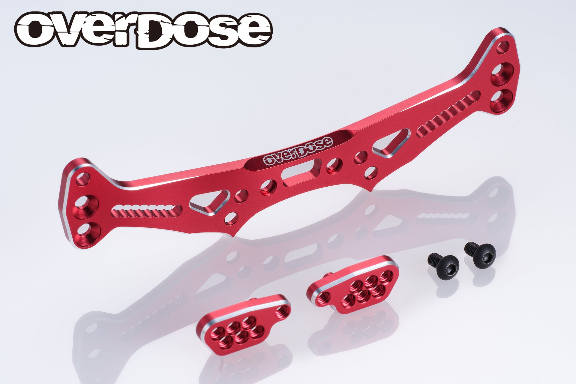OVERDOSE OD3855 ES Aluminum Rear Shock Tower (For GALM / RED) - BanzaiHobby