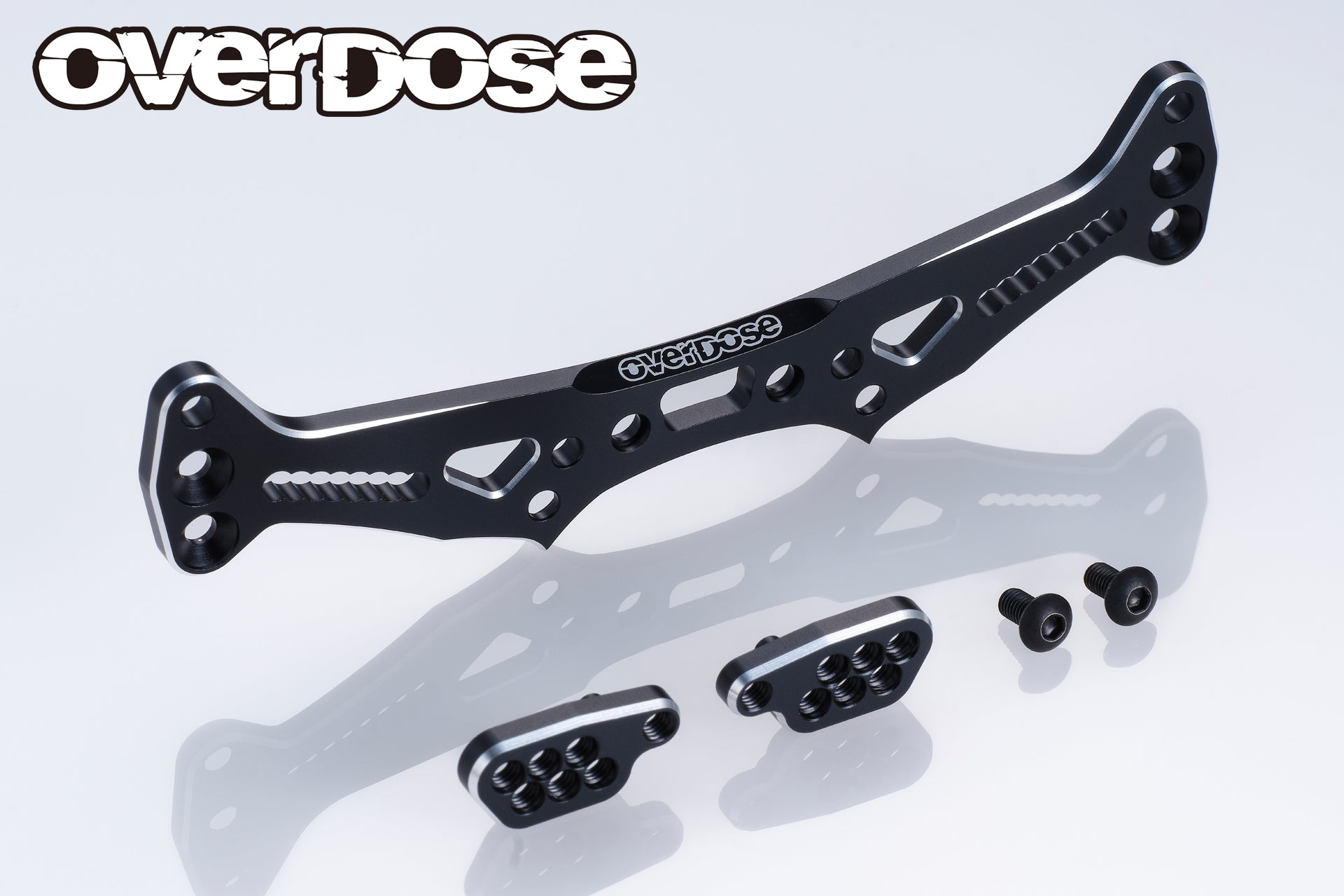 OVERDOSE OD3856 ES Aluminum Rear Shock Tower (For GALM / Black) - BanzaiHobby