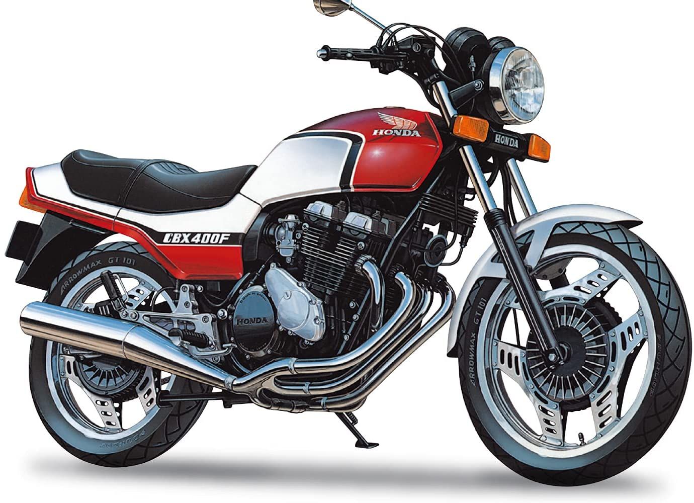 Aoshima Honda NC07 CB400F Pearl Candy Red / Pearl Shell White `81 - BanzaiHobby