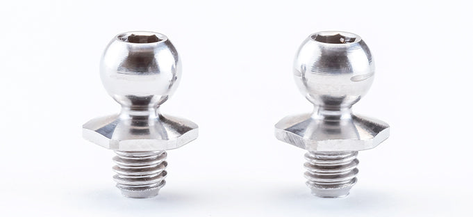 (PO MAR 2026) REVED RT-006SN3 SPM Titanium Rod End Ball (Diameter 4.3 mm Short Neck Type SS 2 pieces) - BanzaiHobby