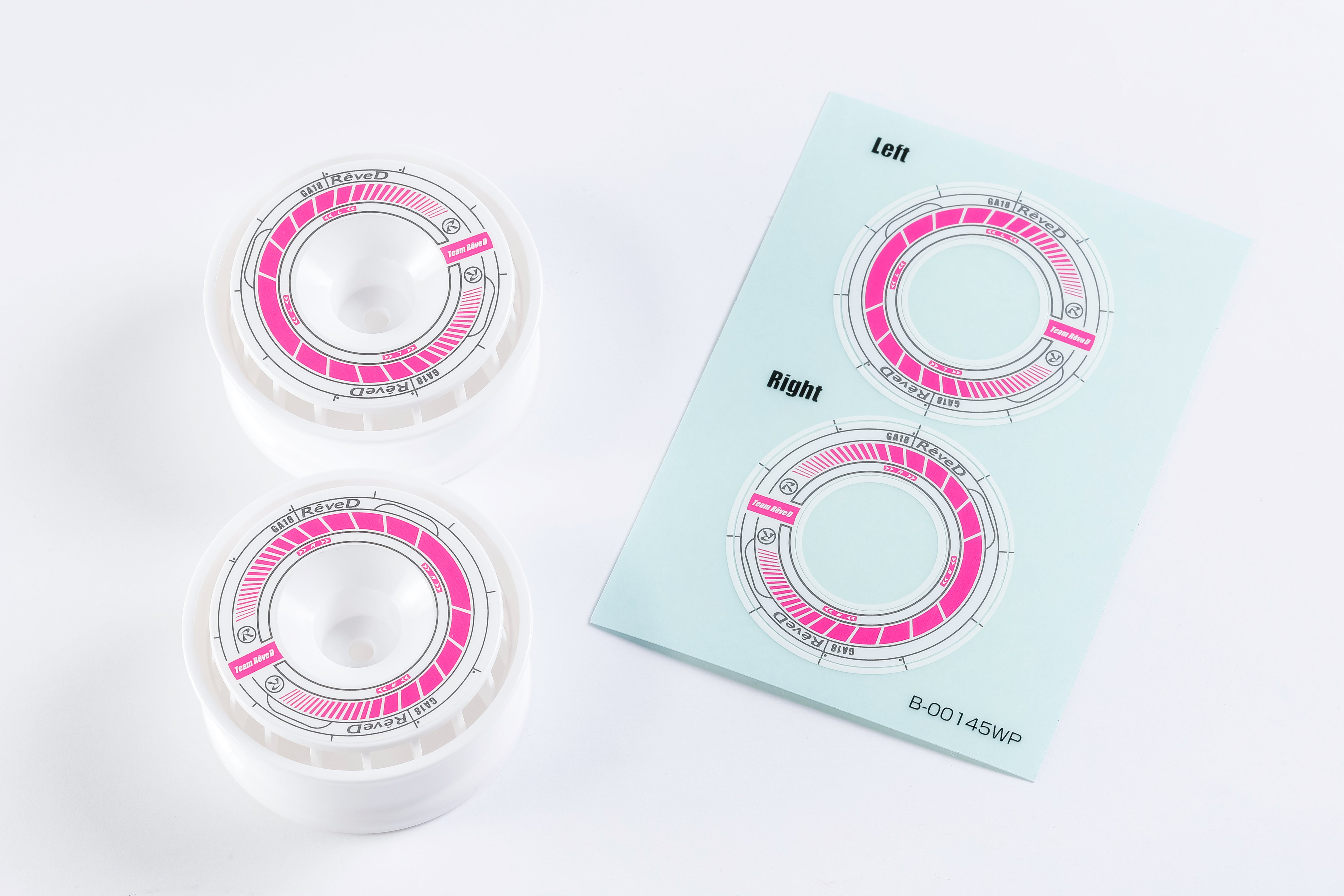 (PO JUL 2026) REVED RJ-WS01WP RW-GA18 Series Wheel Sticker (White/Pink) - BanzaiHobby
