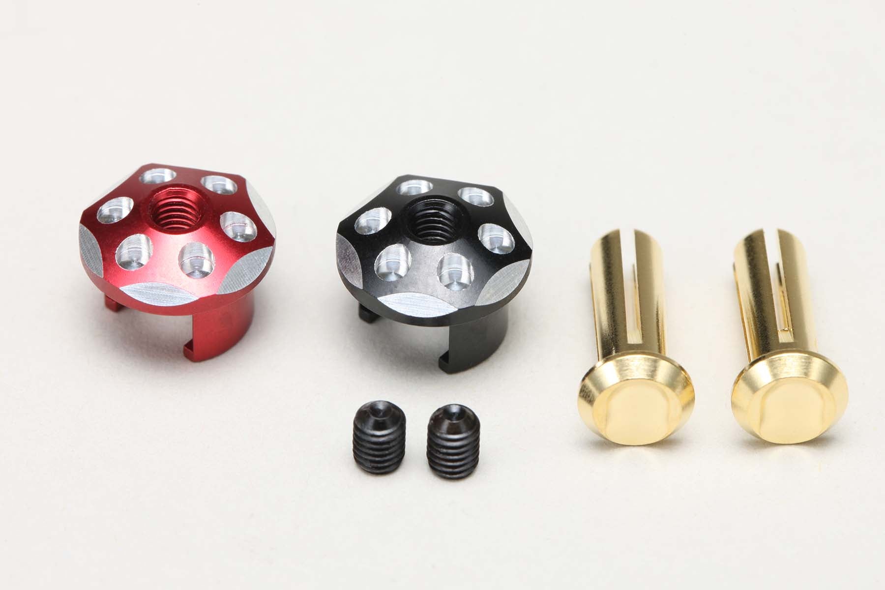 Yokomo RP-121P4 Aluminum Battery Plug Cap Set Φ4 (Red/Black) - BanzaiHobby