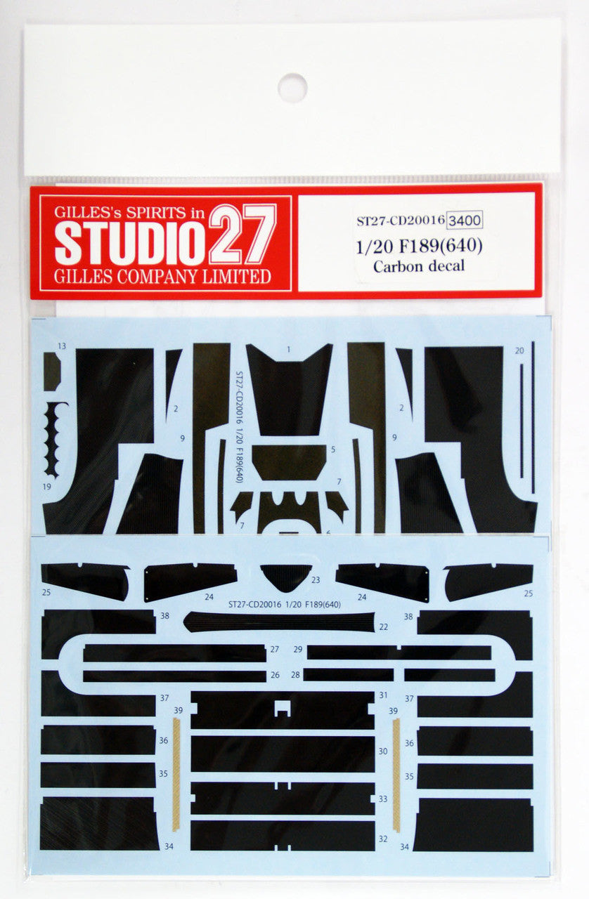 Studio27 CD20016 1/20 Carbon Decal for F189 - BanzaiHobby