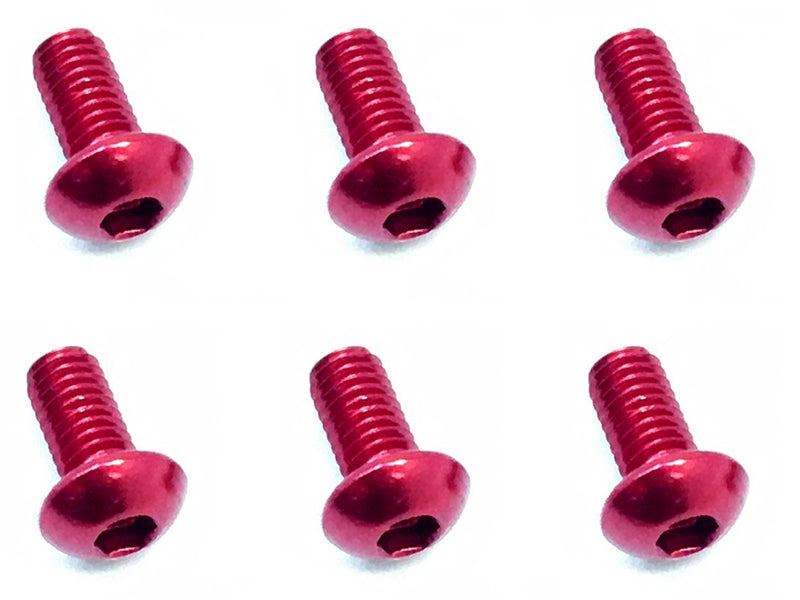 Square NAX-306R 3x6 Hex Button Screws (Red/6pcs) - BanzaiHobby