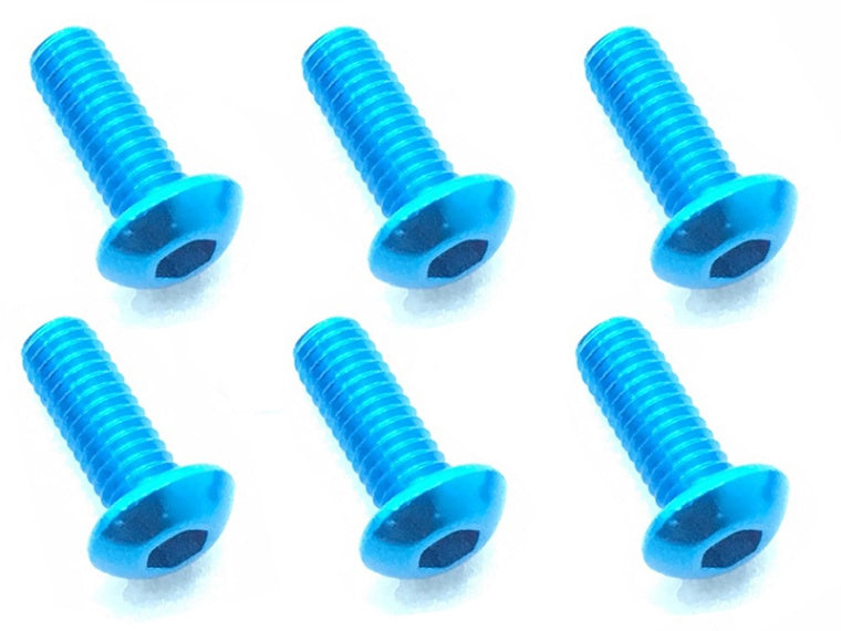 Square NAX-308TB 3x8 Hex Button Screws (Light Blue/6pcs) - BanzaiHobby