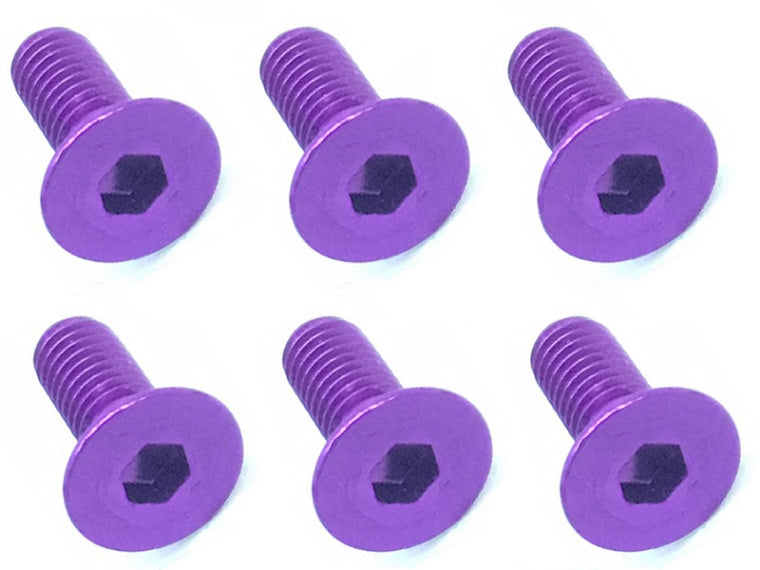 Square SAX-308P 3x8 Hexagonal Countersunk Screws (Purple/Pack of 6) - BanzaiHobby