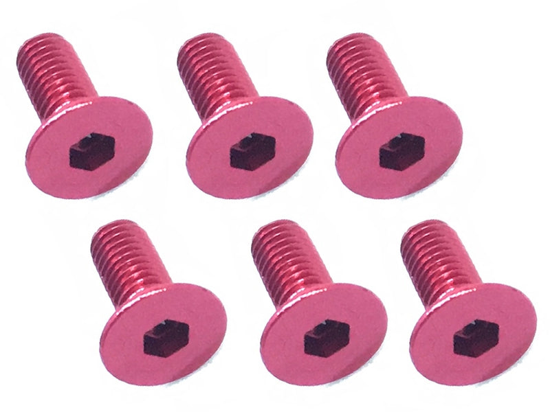 Square SAX-308R 3x8 Hexagonal Countersunk Screw (Red/Pack of 6) - BanzaiHobby