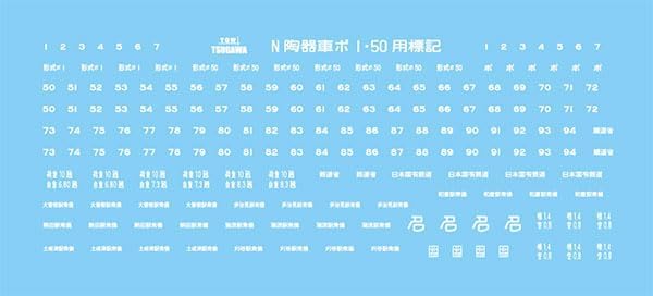 TGWIL-206 (N) Subject Instant Lettering for Type PO50 Pottery Transport Wagon (White) - BanzaiHobby