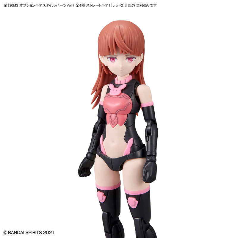 Bandai 30MS OPTION HAIR STYLE PARTS Vol.7 Straight Hair 1 Red 2 - BanzaiHobby