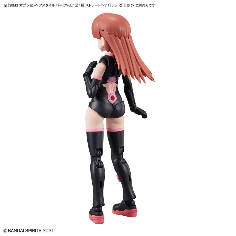 Bandai 30MS OPTION HAIR STYLE PARTS Vol.7 Straight Hair 1 Red 2 - BanzaiHobby