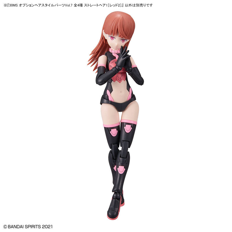 Bandai 30MS OPTION HAIR STYLE PARTS Vol.7 Straight Hair 1 Red 2 - BanzaiHobby