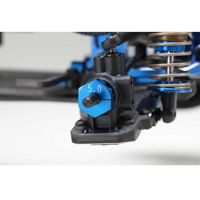 Yokomo Y2-011CBL5 Aluminum clamp type wheel hub (Blue) 5.0mm - BanzaiHobby