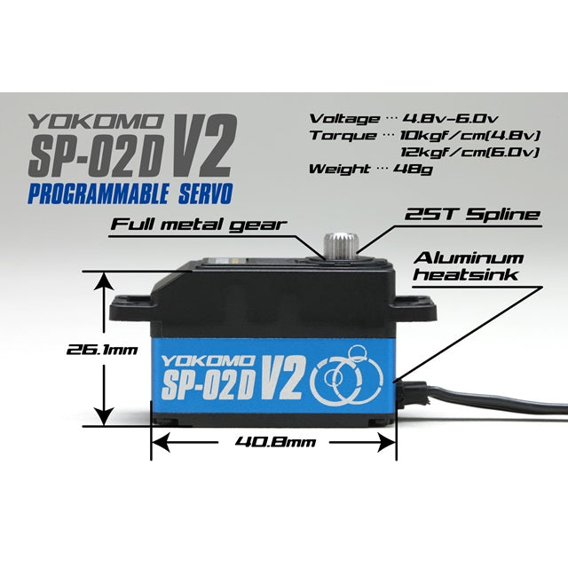 Yokomo SP-02DV2BL Programmable servo for drifting SP-02DV2 Blue version - BanzaiHobby