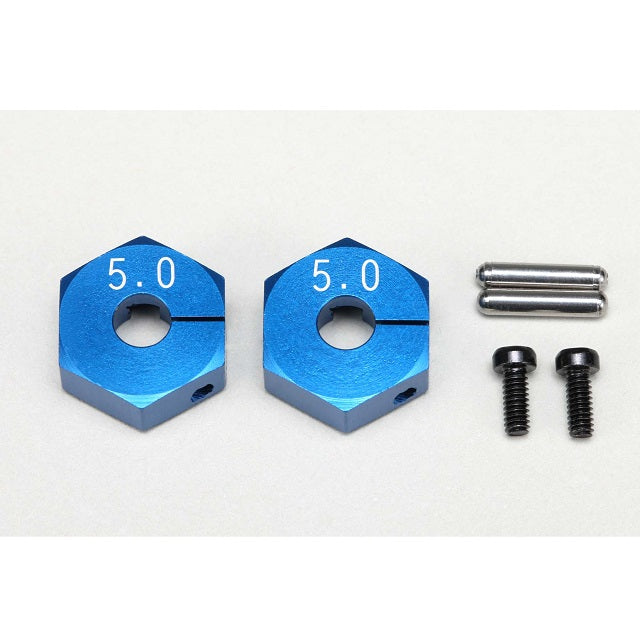 Yokomo Y2-011CBL5 Aluminum clamp type wheel hub (Blue) 5.0mm - BanzaiHobby