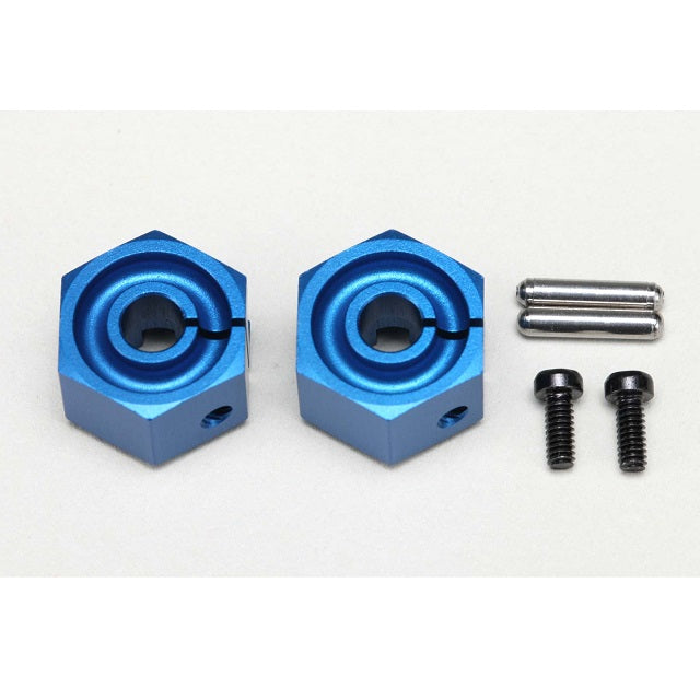 Yokomo Y2-011CBL8 Aluminum clamp type wheel hub (Blue) 8.0mm - BanzaiHobby