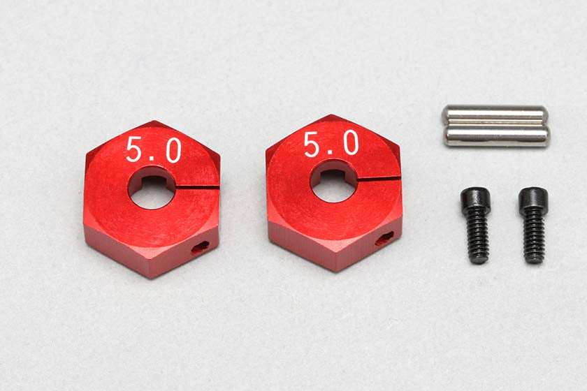 Yokomo Y2-011CR5A 5mm Clamp Type Wheel Hub - Red - BanzaiHobby