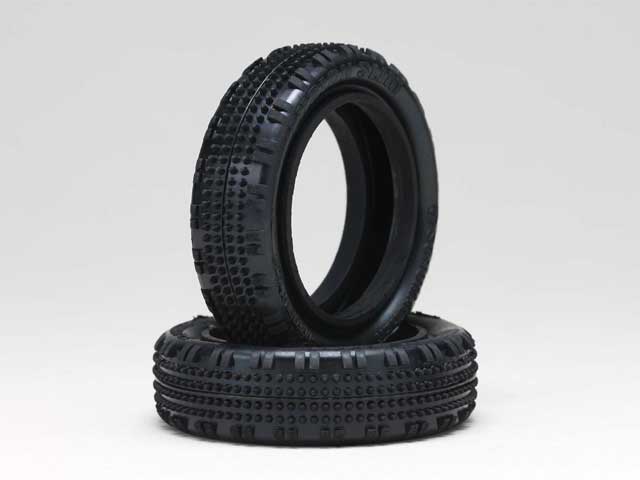 Yokomo YAU-6901 Fusion 2WD Front Slim Tires Yellow Compound 2pcs - BanzaiHobby