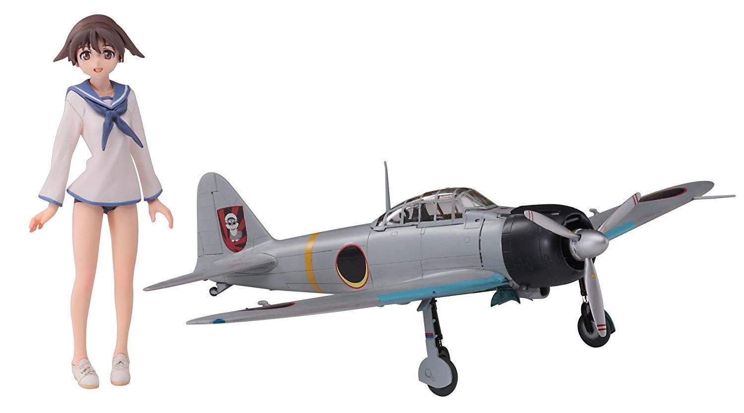 Hasegawa Strike Witches Yoshika Miyafuji w/Zero Fighter Type 22 - BanzaiHobby