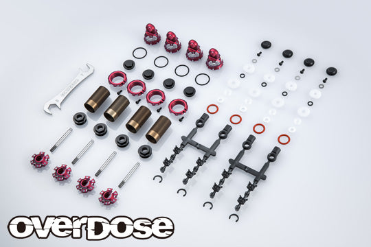 OVERDOSE OD3901  High Grade Shock Set Spec.4 RED (Adjustable, 4pcs) - BanzaiHobby