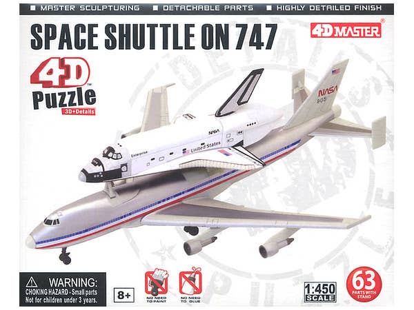Aoshima 1/450 4D Puzzle Space Shuttle on 747 - Aoshima Banzai Hobby
