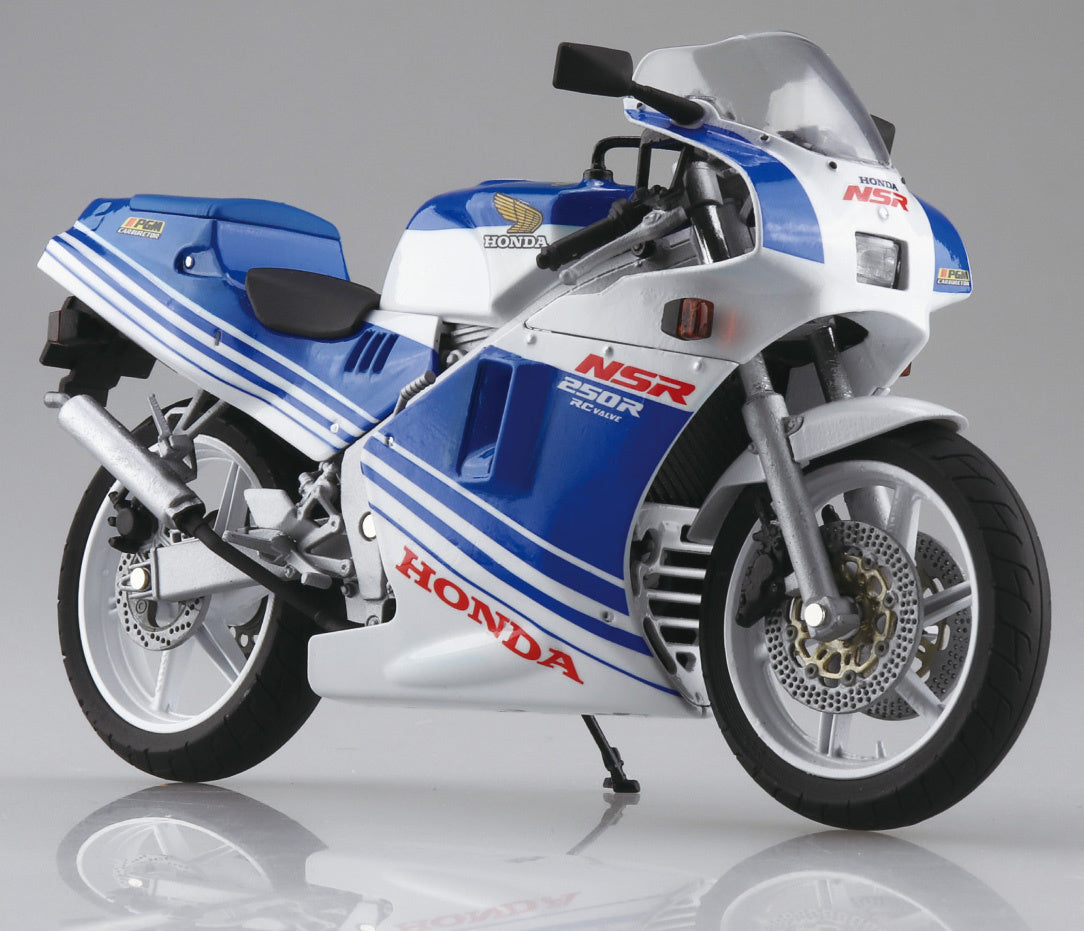 Aoshima 1/12 Honda NSR250R '88 Terra Blue/Ross White - BanzaiHobby