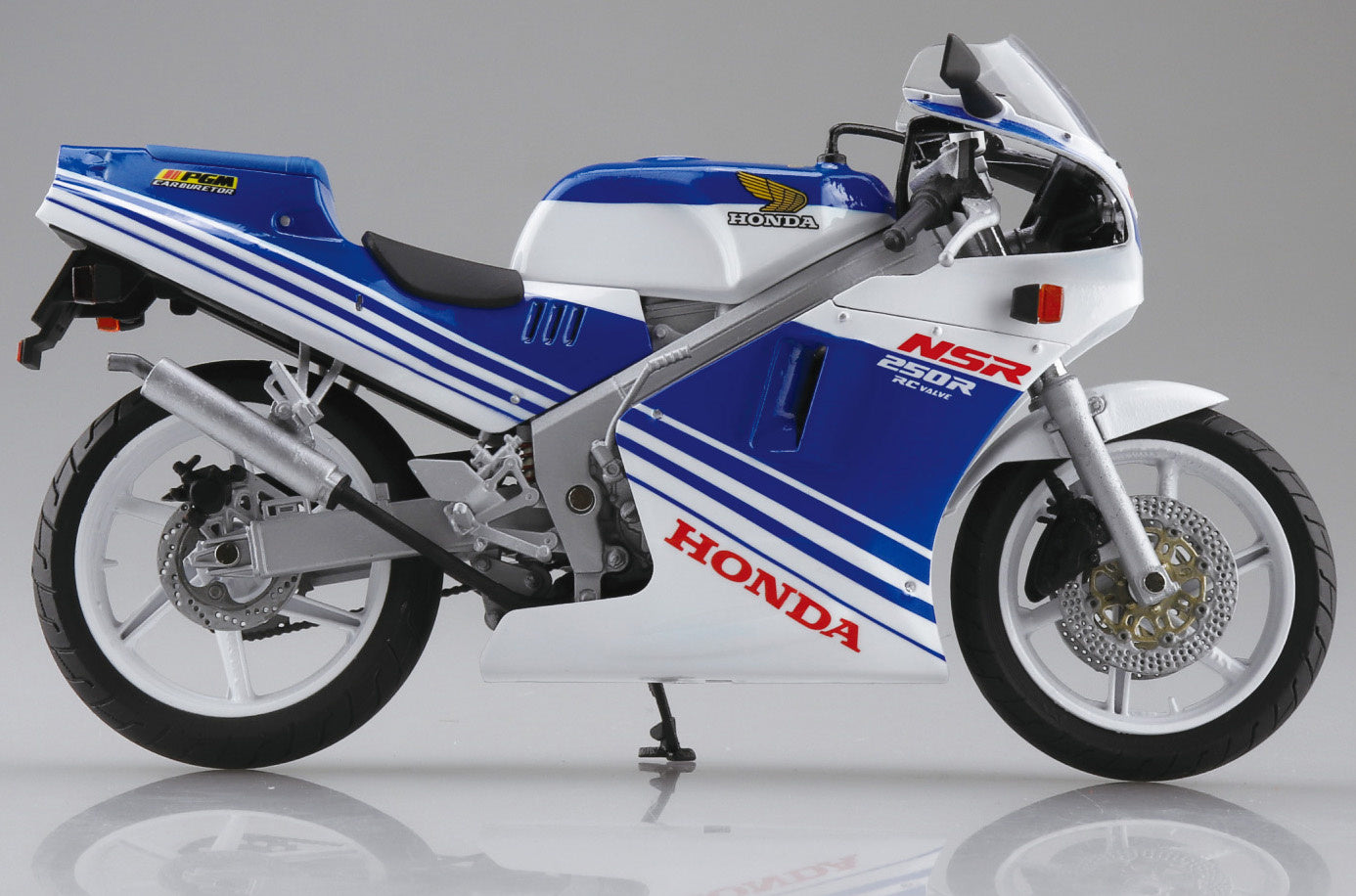 Aoshima 1/12 Honda NSR250R '88 Terra Blue/Ross White - BanzaiHobby