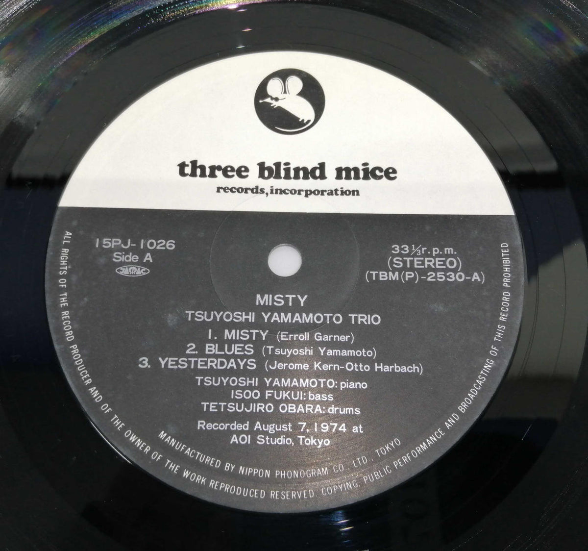 Takeshi Yamamoto Trio Japanese Music LP Misty