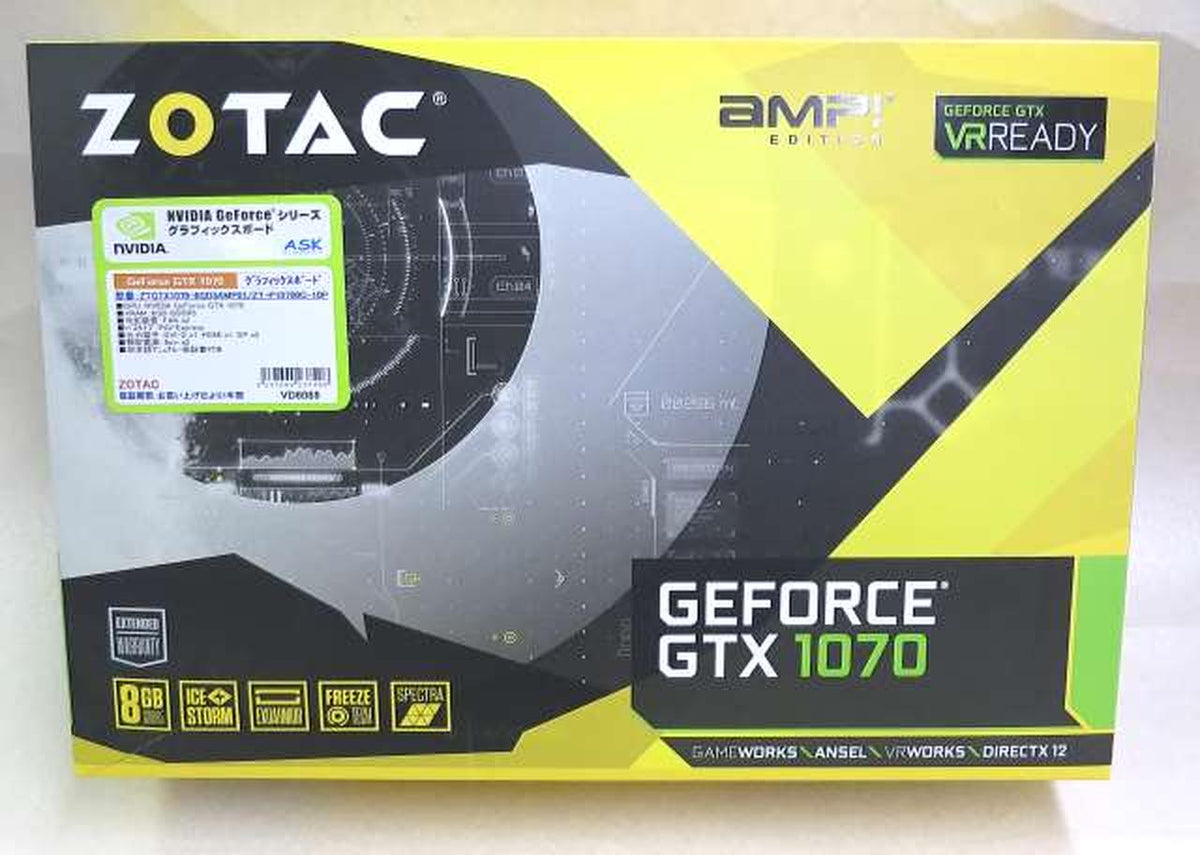 ZOTAC Graphics Card: ZTGTX1070-8GD5AMP01