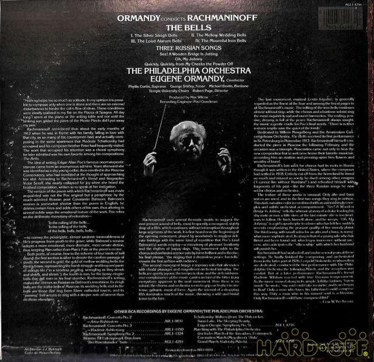 RCA (import) Ormandy Philadelphia 'Rachmaninoff Bell' AGL1-4296