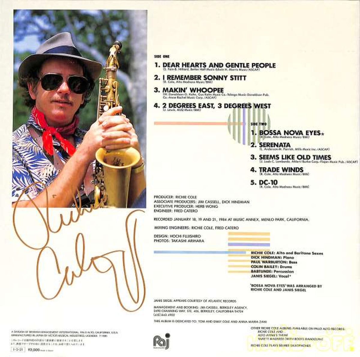 Victor Sound Production Richie Cole "Bossa Nova Eyes" VIJ-6445